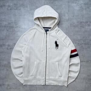 Y2K Polo Ralph Lauren Big Pony Zip Up Thermal Hoodie Jacket
